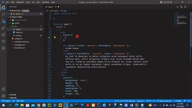 How to style React App | Different Method to Style React App | React Tutorial for Beginners [Part 1