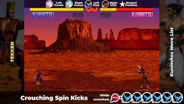 KUNIMITSU MOVE LIST - Tekken 1 смотреть онлайн