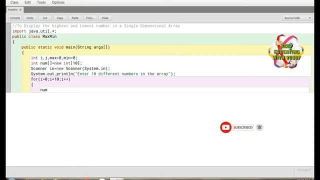 Java Program To Find Maximum and Minimum Number in an Array | Java Array Program Max and Min | Java смотреть онлайн