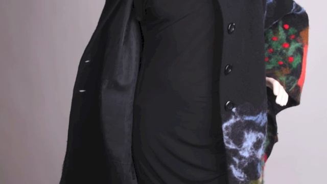 Шерстяное пончо с росписью шерстью "Городок-2" смотреть онлайн