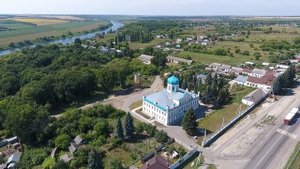 Село Конь-Колодезь, обзор с высоты птичьего полета, аэросъемка Липецкая область