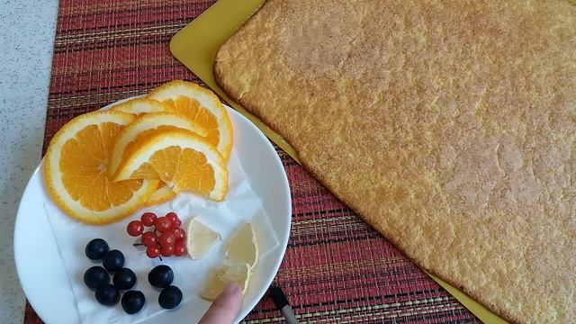 Готуємо бисквітний рулет із кабака/ Тыквенный рулет с грецкими орехами.