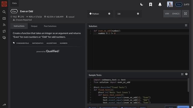 Even or Odd? - Codewars Popular Katas SOLVED #6
