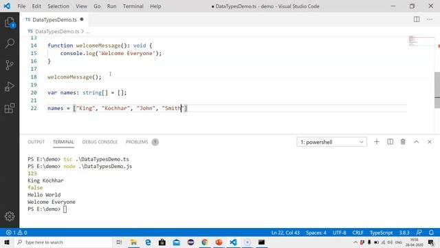 TypeScript Tutorial 4 - TypeScript Data Types and Variables
