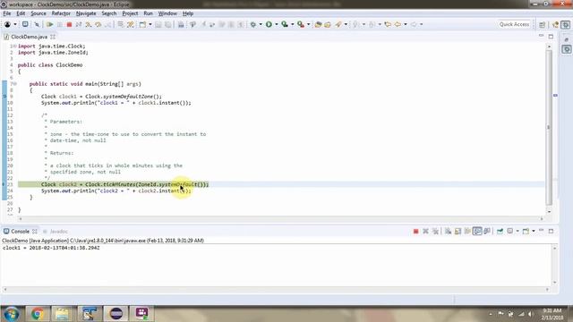 How to use tickMinutes method of Clock class? | Java 8 Date and Time