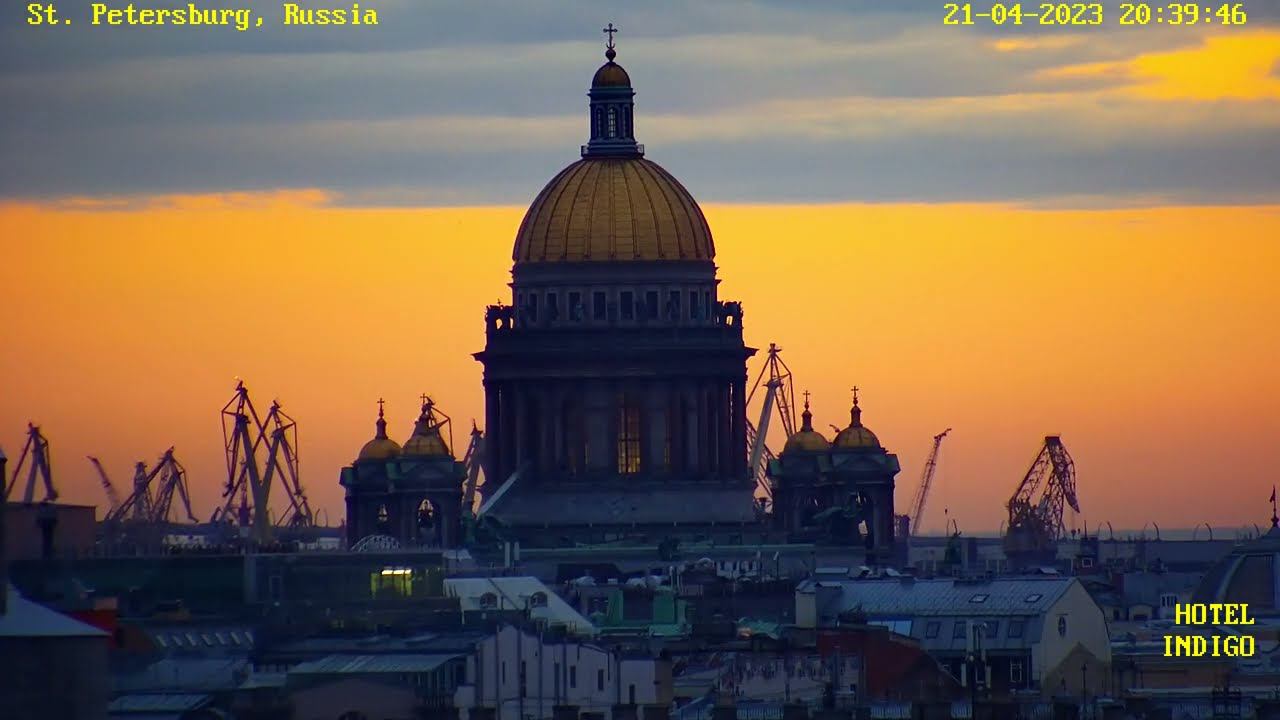 Янтарный вечер в Санкт-Петербурге со смотровой площадки на террасе отеля «Индиго» смотреть онлайн