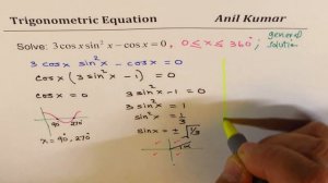 Solve Trigonometric  Equation 3cosx sin^2 - cosx = 0