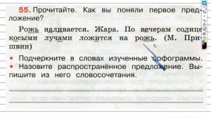 Упражнение 55 - ГДЗ по Русскому языку Рабочая тетрадь 3 класс (Канакина, Горецкий) Часть 2