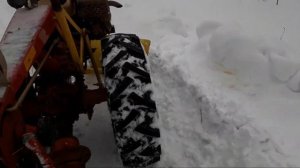 мотоблок МТЗ отвал в работе