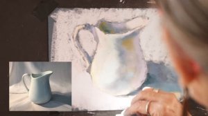 Pastel Painting - WHITE VASE