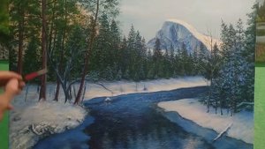 Как нарисовать горы|как нарисовать зимний пейзаж маслом часть3 Art