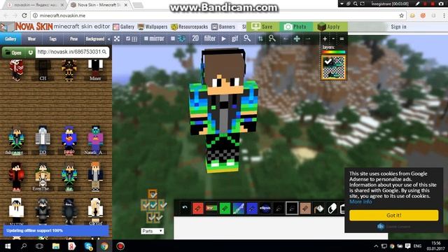 как минять скин в майнкрафт 1.11.2(novaschins) смотреть онлайн