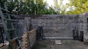 Закончил 5 й ряд опалубка стен со шлака. Вид внутри.
