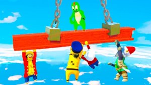 НАС НЕ НАЙДУТ! ДЕРЖИМСЯ НА ПАЛЬЦАХ В ОЧЕНЬ ОПАСНОЙ НЫЧКЕ! ПЛАСТИЛИНОВЫЕ ПРЯТКИ В HUMAN FALL FLAT