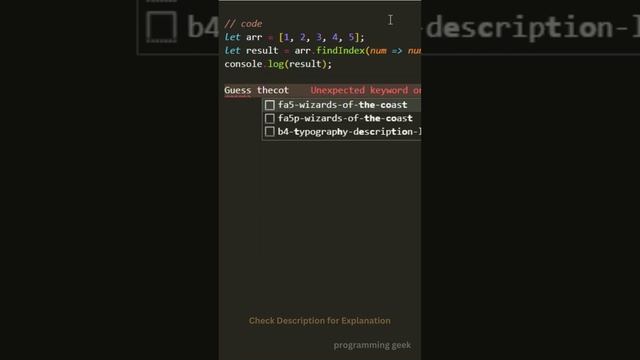 Javascript Quiz: How Well Do You Know 'findIndex()' method in JS#programming#javascript #coding#qui