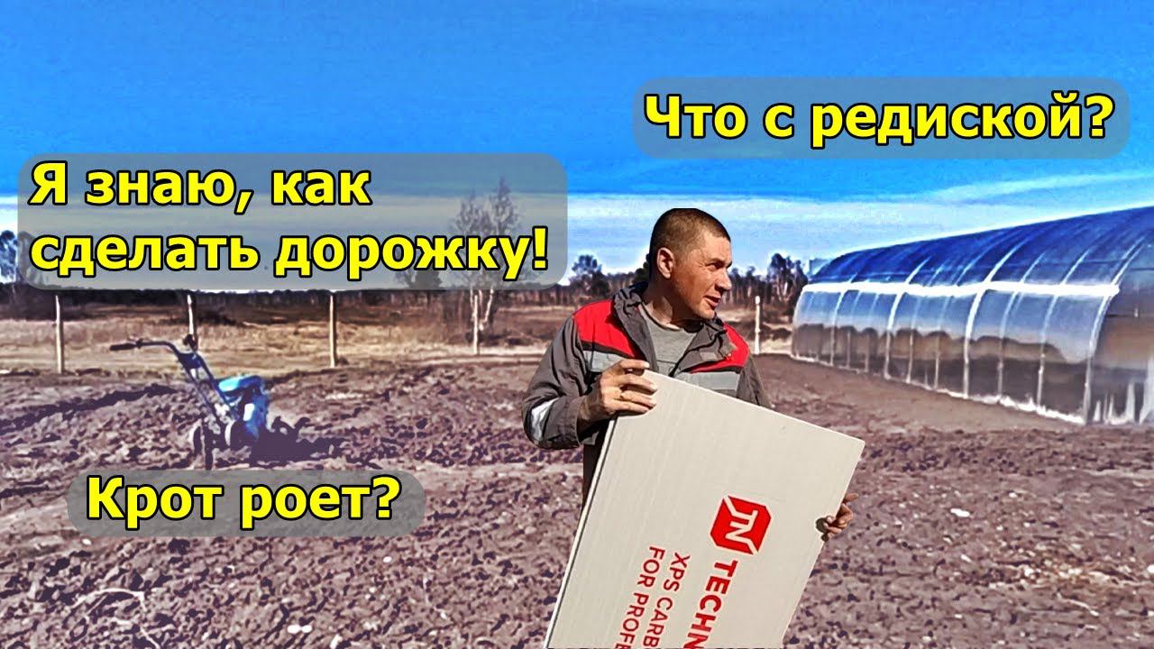 Крот в деле.  Эксперимент.  Грядки.