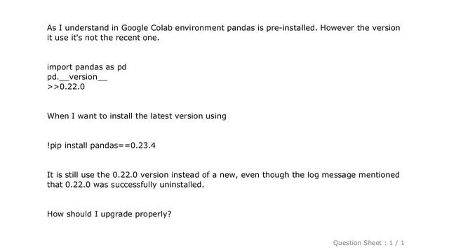 Pandas : How to upgrade pandas on google colab смотреть онлайн