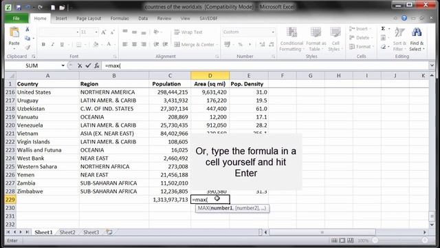 How to use the MAX function in Excel to find the highest value