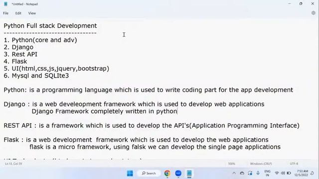 FULL STACK PYTHON tutorials by Mr. Mohan Reddy Sir