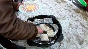 Копченое  сало в казане.