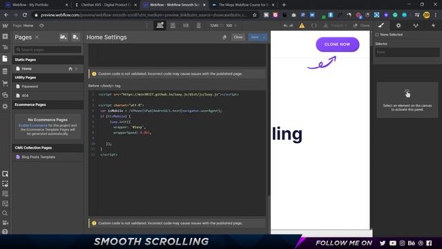 Smooth Scrolling Effect in Webflow - Tutorial