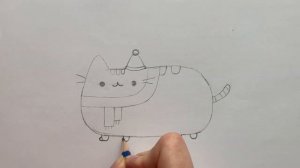 How to draw Pusheen Cat with a scarf and a hat | Wie zeichnet man Pusheen Cat | Как нарисовать Пуши