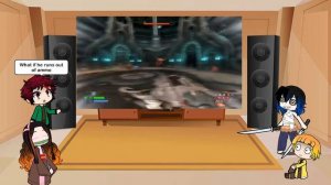 Demon Slayer react to Doom Eternal VS Gladiator | Gacha reacts