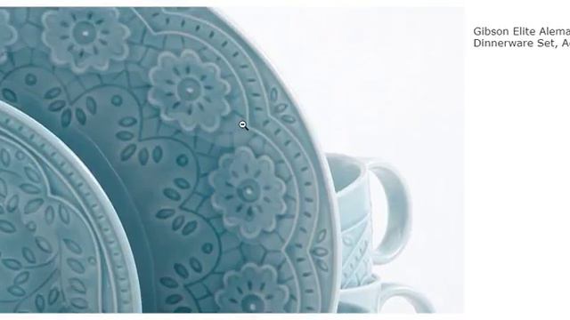 Gibson Elite Alemany 16 Piece Dinnerware Set, Aqua смотреть онлайн