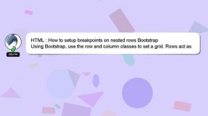 HTML : How to setup breakpoints on nested rows Bootstrap