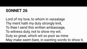 SONNET -26 BY WILLIAM SHAKESPEARE EASY AND SIMPLE EXPLAINATION BY MISSAFIZAH