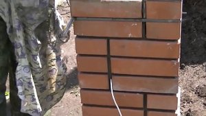 Кирпичная кладка колонн "Липецкой" кладкой