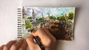 Thies Senegal Urban sketching timelapse. speedpainting boceto