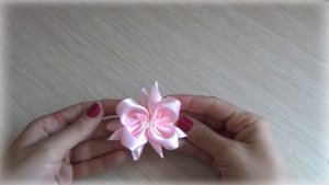Простые бантики из атласной ленты. Для новичков. МК.