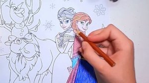 Elsa. Frozen. Draw with pencils. Холодное сердце.  Эльза и её друзья. Раскраска