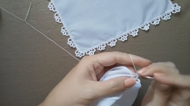 Салфетки, платочки. Обвязка края крючком. №6 смотреть онлайн