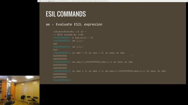 r2con 2016 - SkUaTeR - Plugin Development And ESIL (part 1) смотреть онлайн