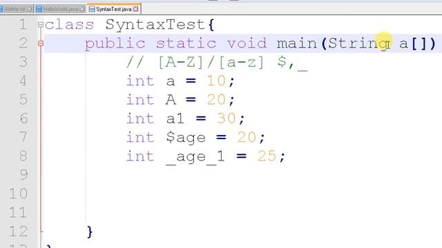 Java programming Syntax session 2