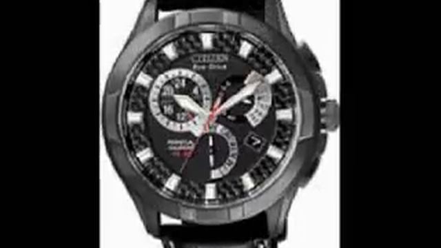 Citizen Men's Eco-Drive Calibre 8700 Black Plated Steel Leather Strap Watch BL8097-52E смотреть онлайн