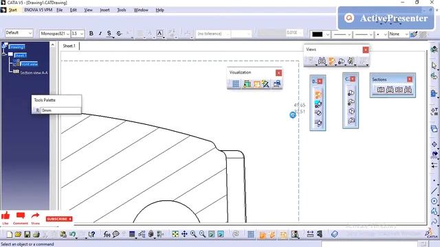CATIA V5 DRAWING | HOW TO CREATE SECTION/CUT VIEW  AND DETAIL VIEW |BEGINNERS TUTORIAL|