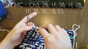 Part 3: Rows 20-29 of LFM Tardis 20, an interlocking crochet afghan square