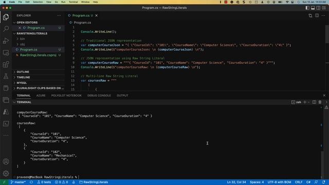 Raw String Literals in C#