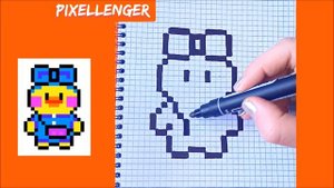 Как рисовать по клеточкам Уточку Лалафанфан Простые рисунки How to Draw Pixel Art