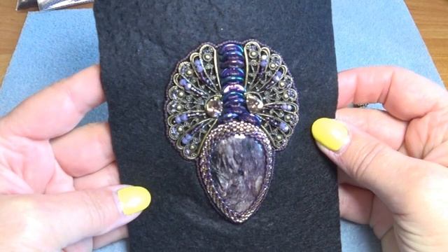 Кулон с великолепным камнем чароит. смотреть онлайн