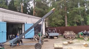 работа транспортера цепного эконом. для дров .380 вольт .0.370 ват.