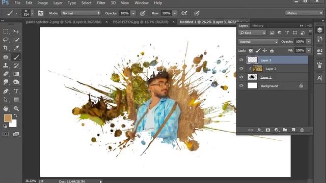 Creative Face Photo Manipulation | Photoshop tutorial Paint Splash using Brush cc 2018 смотреть онлайн