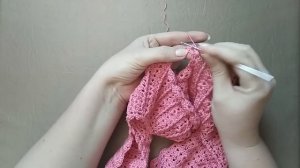 Платье крючком с атласной лентой / How crochet a dress