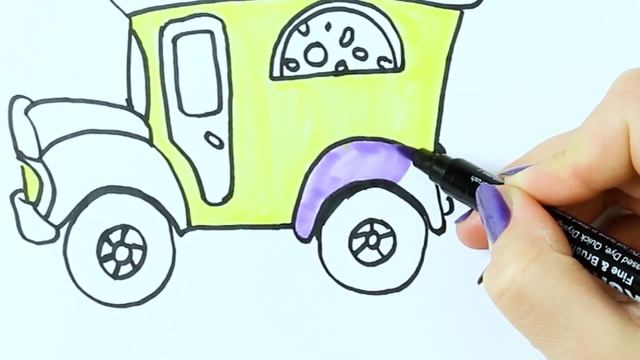 Как нарисовать тележка для пиццы с MiMi | Раскраски детей HD | Рисование и окраска смотреть онлайн