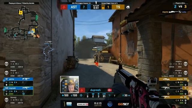 СПИРИТ ПЕРВЫЙ МАТЧ НА ТУРНИРЕ -  Spirit Vs Astralis | ESL Pro League Season 14 (CS:GO)