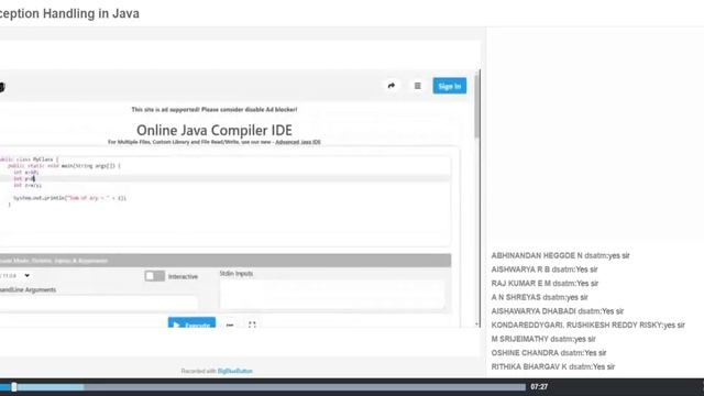 OOC EXception Handling In Java What are Exceptions смотреть онлайн