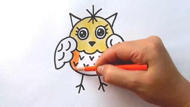 Как Нарисовать Сову?Раскраски для Детей Сова?Мультик Раскраска смотреть онлайн